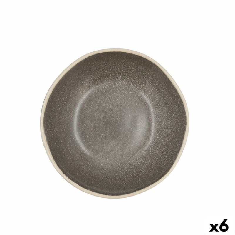 Deep Plate Bidasoa Gio Ceramic Grey 19 cm (6 Units)