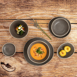 Deep Plate Bidasoa Gio Ceramic Grey 19 cm (6 Units)