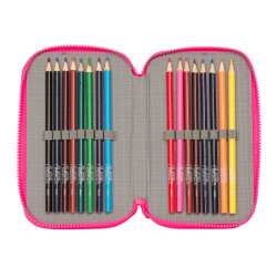 Triple Pencil Case LOL Surprise! Divas Blue 12.5 x 19.5 x 5.5 cm (36 Pieces)