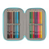 Triple Pencil Case Frozen Hello spring Light Blue 12.5 x 19.5 x 5.5 cm (36 Pieces)