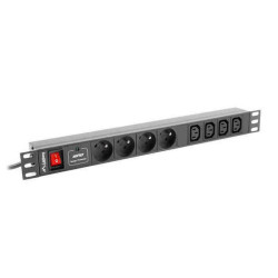 Power Socket 8 Sockets with Switch Lanberg PDU-04E04I-0200-BK 2 m