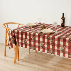 Stain-proof tablecloth Belum Christmas Mistletoe Red Green Linen 100 x 155 cm