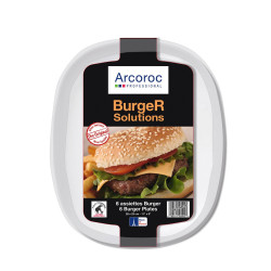 Plate set Arcoroc Solution Hamburger White Glass 6 Units (28 cm)