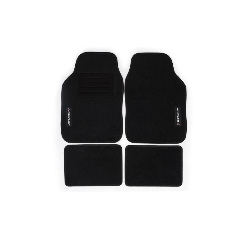 Car Floor Mat Set Dunlop Universal 4 Pieces Black