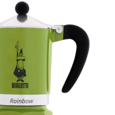 Italian Coffee Pot Bialetti Rainbow Green Metal Aluminium 60 ml