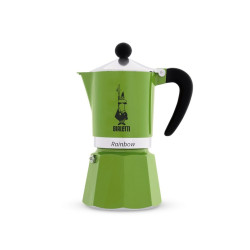 Italian Coffee Pot Bialetti Rainbow Green Metal Aluminium 60 ml