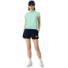 Women’s Short Sleeve T-Shirt Crewneck Champion  Croptop Aquamarine