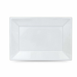 Set of reusable plates Algon White Plastic Rectangular 33 x 23 cm (36 Units)