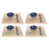 Sushi Set DKD Home Decor 14,5 x 14,5 x 31 cm Black Blue Stoneware Oriental (16 Pieces)