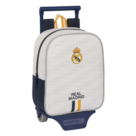 School Rucksack with Wheels Real Madrid C.F. White 22 x 27 x 10 cm