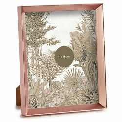 Photo frame Pink Copper Plastic Glass (22,3 x 3,5 x 27,3 cm) (6 Units)