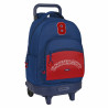 School Rucksack with Wheels Safta University Red Navy Blue (33 x 45 x 22 cm)