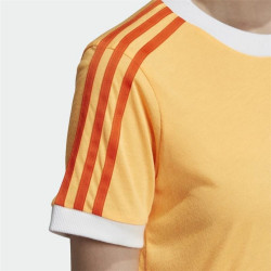 Women’s Short Sleeve T-Shirt Adidas Originals 3 Stripes Orange