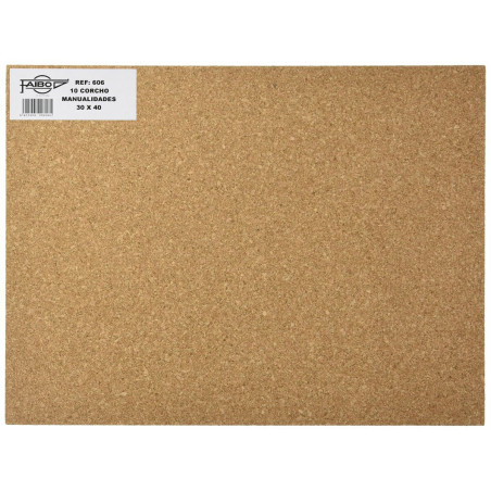 Materials for Handicrafts Faibo Cork 30 x 40 cm (10 Pieces)