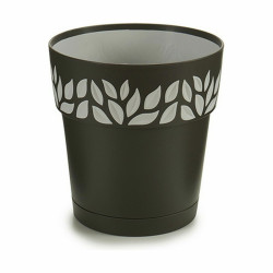 Self-watering flowerpot Stefanplast Cloe Anthracite Plastic 15 x 15 x 15 cm (12 Units)