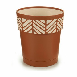 Self-watering flowerpot Stefanplast Orfeo Terracotta Plastic 15 x 15 x 15 cm (12 Units)