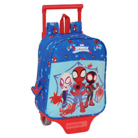 School Rucksack with Wheels Spidey Blue 22 x 27 x 10 cm