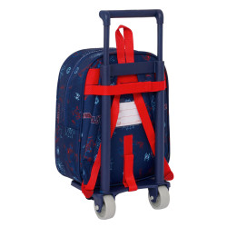 School Rucksack with Wheels Spider-Man Neon Navy Blue 22 x 27 x 10 cm