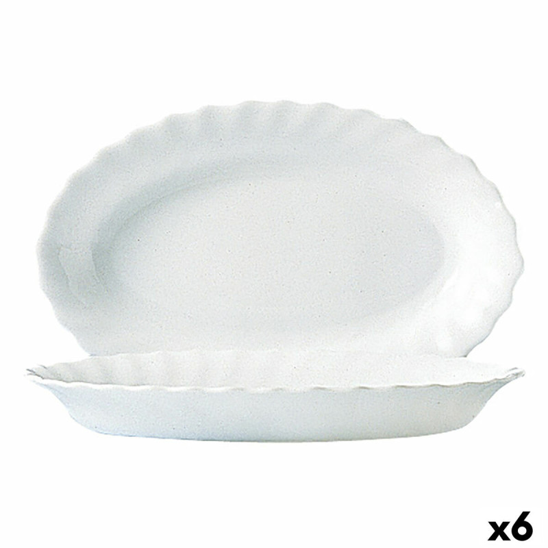 Serving Platter Luminarc Trianon White Glass (Ø 35 cm) (6 Units)