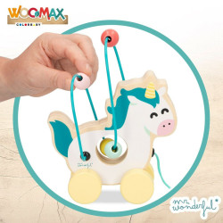 Pull-along toy Mr. Wonderful Unicorn Wood Metal 14 x 19 x 7 cm (6 Units)