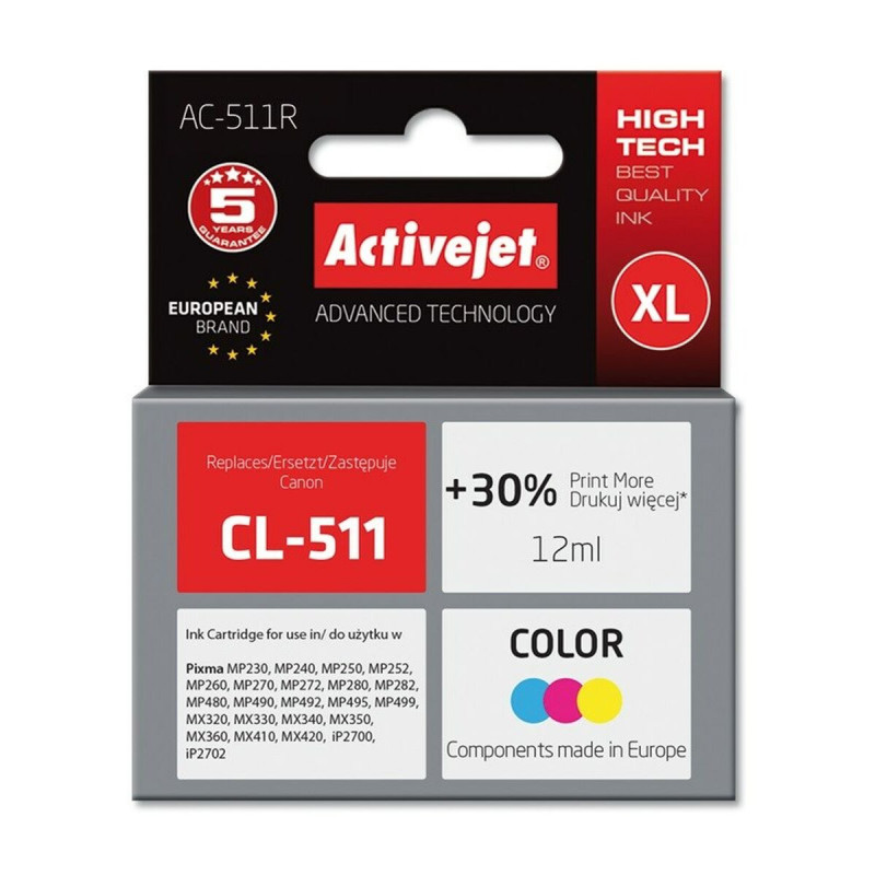 Original Ink Cartridge Activejet AC-511R Cyan/Magenta/Yellow