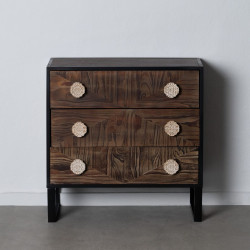 Chest of drawers BROWNIE Dark brown Fir wood 80 x 35 x 80 cm MDF Wood