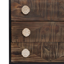 Chest of drawers BROWNIE Dark brown Fir wood 80 x 35 x 80 cm MDF Wood