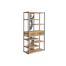 Shelves DKD Home Decor Brown Black Metal MDF Wood 80 x 33 x 160 cm (1)