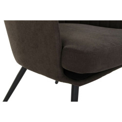 Armchair DKD Home Decor Polyester MDF Wood Dark Grey (60 x 57 x 88 cm)