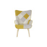 Armchair DKD Home Decor Yellow Beige Light grey 70 x 73 x 100 cm