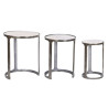 Set of 3 tables Home ESPRIT White Silver 45 x 45 x 56 cm