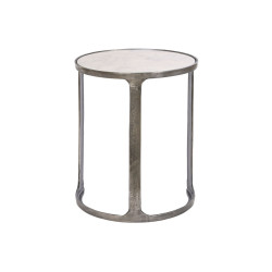 Set of 3 tables Home ESPRIT White Silver 45 x 45 x 56 cm