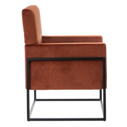 Armchair Black Red Wood 74 x 67 x 87,5 cm