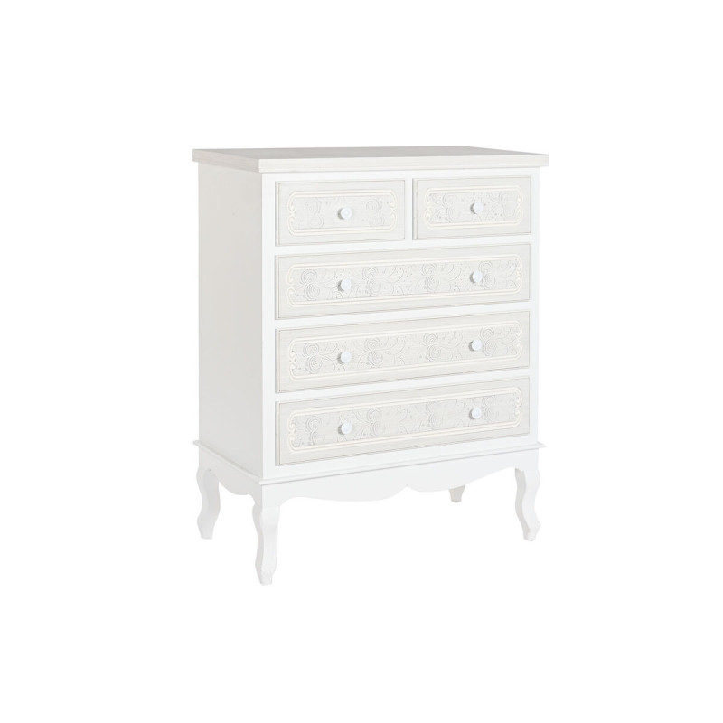 Chest of drawers DKD Home Decor Grey Wood White Romantic MDF Wood (80 x 42 x 105 cm)