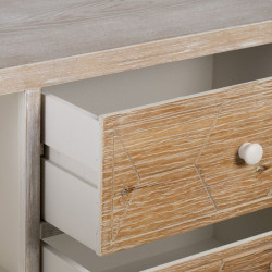 Hall Table with Drawers COUNTRY 90 x 35 x 80 cm Natural White Fir wood MDF Wood