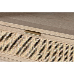 TV furniture Home ESPRIT Golden Natural Rattan Fir 120 x 40 x 60 cm