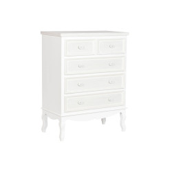 Chest of drawers Home ESPRIT White Beige Wood MDF Wood Romantic 80 x 42 x 105 cm