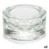 Candleholder Transparent Glass 7 x 3,5 x 7 cm (12 Units)