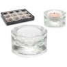 Candleholder Transparent Glass 7 x 3,5 x 7 cm (12 Units)