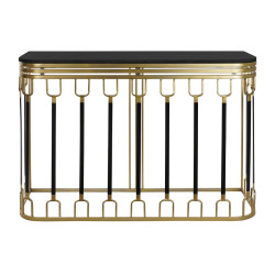 Console Home ESPRIT Black Golden Metal Marble 120 x 40 x 84 cm