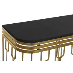 Console Home ESPRIT Black Golden Metal Marble 120 x 40 x 84 cm