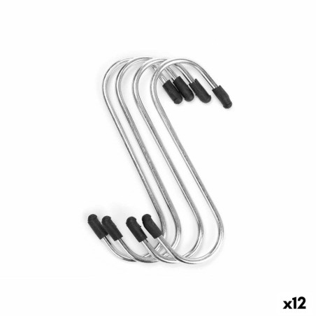 Hook for hanging up Set Silver Metal (12 Units)