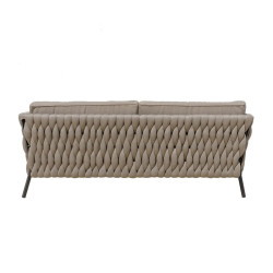 Garden sofa Rebecca Black Light brown Aluminium 206 x 83 x 74 cm