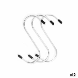 Hook for hanging up Set Silver Metal 12 cm (12 Units)