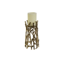 Candleholder DKD Home Decor Golden Aluminium 13 x 13 x 23 cm