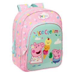 School Bag Peppa Pig Ice cream Pink Mint 26 x 34 x 11 cm