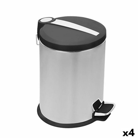 Waste bin Confortime Silver Metal 4 Units 3 L 17 x 25 cm (17 x 17 x 25 cm)