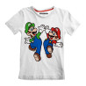 Child's Short Sleeve T-Shirt Super Mario Mario and Luigi White