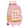 School Rucksack with Wheels Glow Lab Hearts Pink 33 X 45 X 22 cm