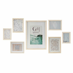 Wall photo frame DKD Home Decor 32,5 x 1,5 x 45 cm Crystal Natural Green MDF Wood Scandinavian